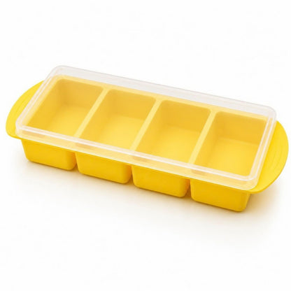 Forma de silicone Amarela 4 compartimentos
