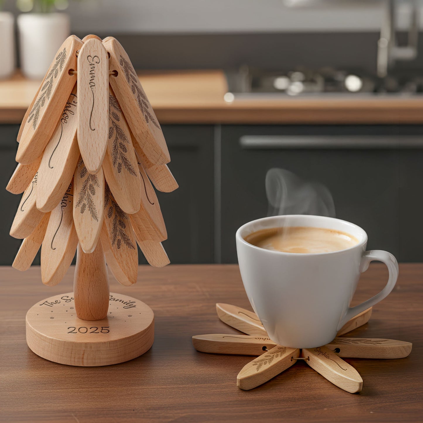 Árvore Suporte de Madeira Decorativa