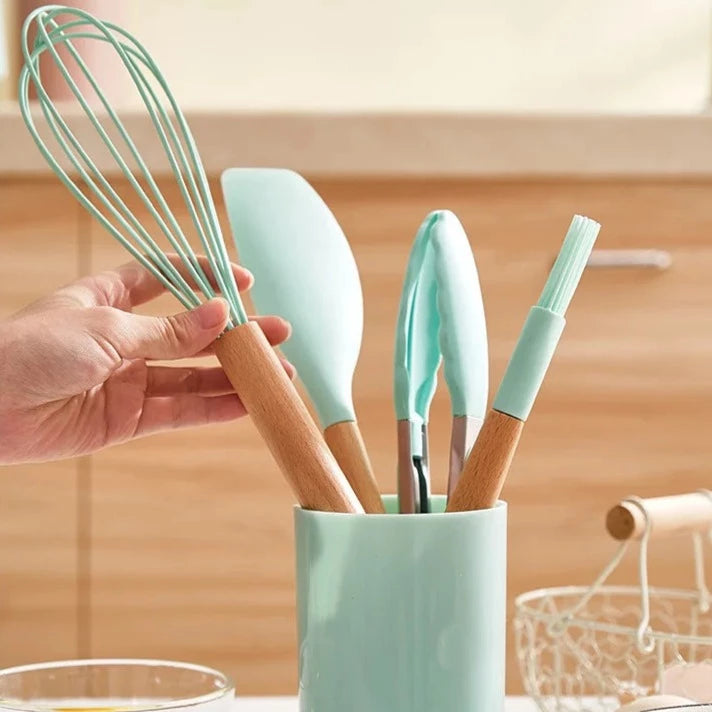 Utensílios de Cozinha de Silicone (KIT 12 UNIDADES)