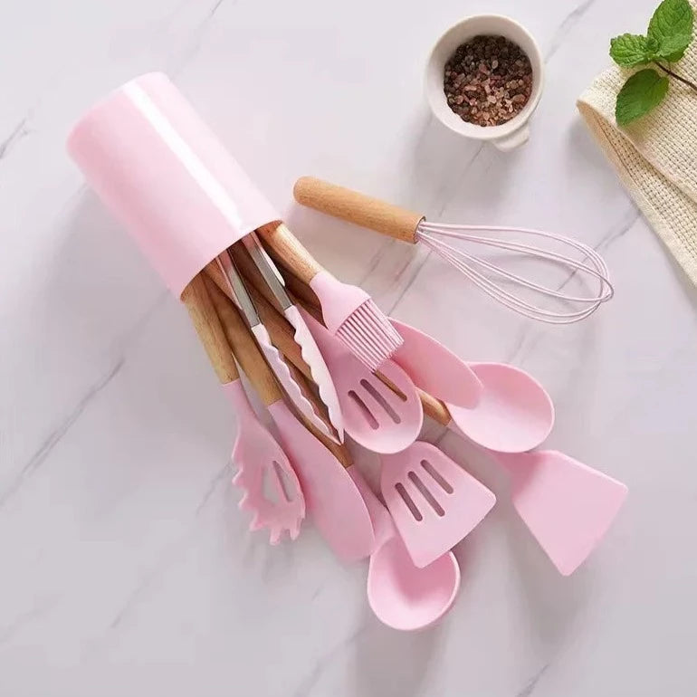 Utensílios de Cozinha de Silicone (KIT 12 UNIDADES)