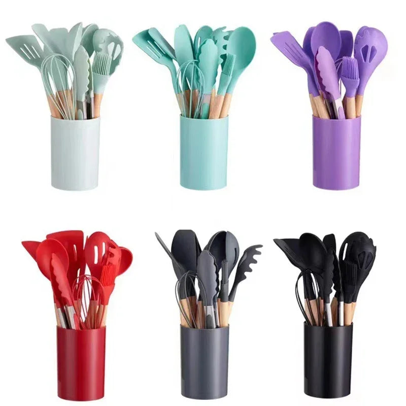 Utensílios de Cozinha de Silicone (KIT 12 UNIDADES)