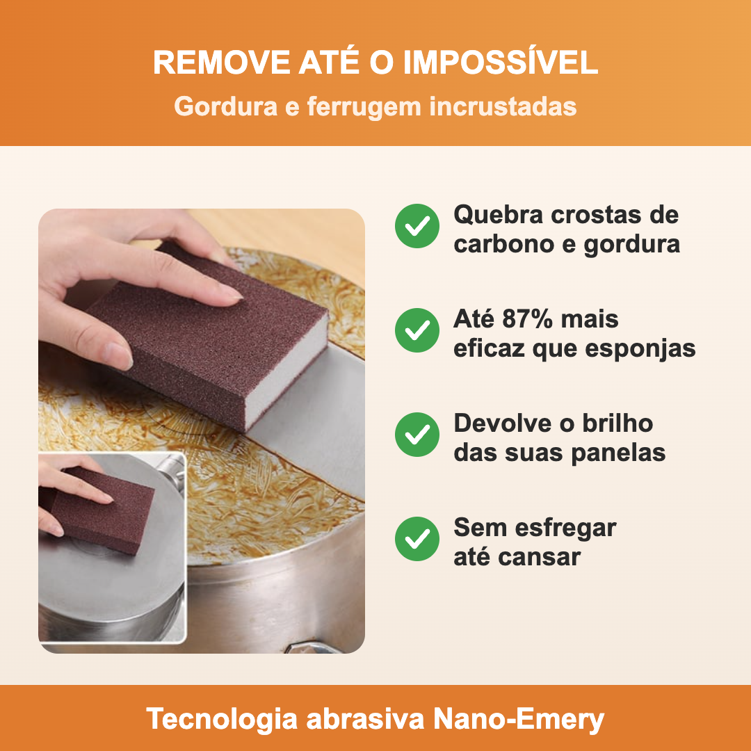 Remove gordura e ferrugem incrustadas